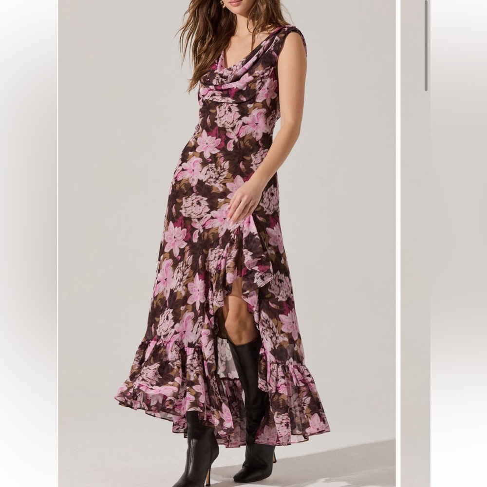 Astr Cecilia Cowl Neck Floral dress